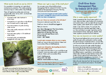 Draft River Basin Management Plan for Ireland 2018-2021 leaflet_LR summary image
									