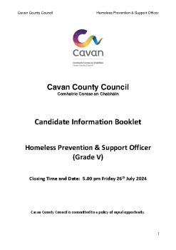 Homeless Prevention and Support Officer Candidate Info Booklet July 2024 summary image
									