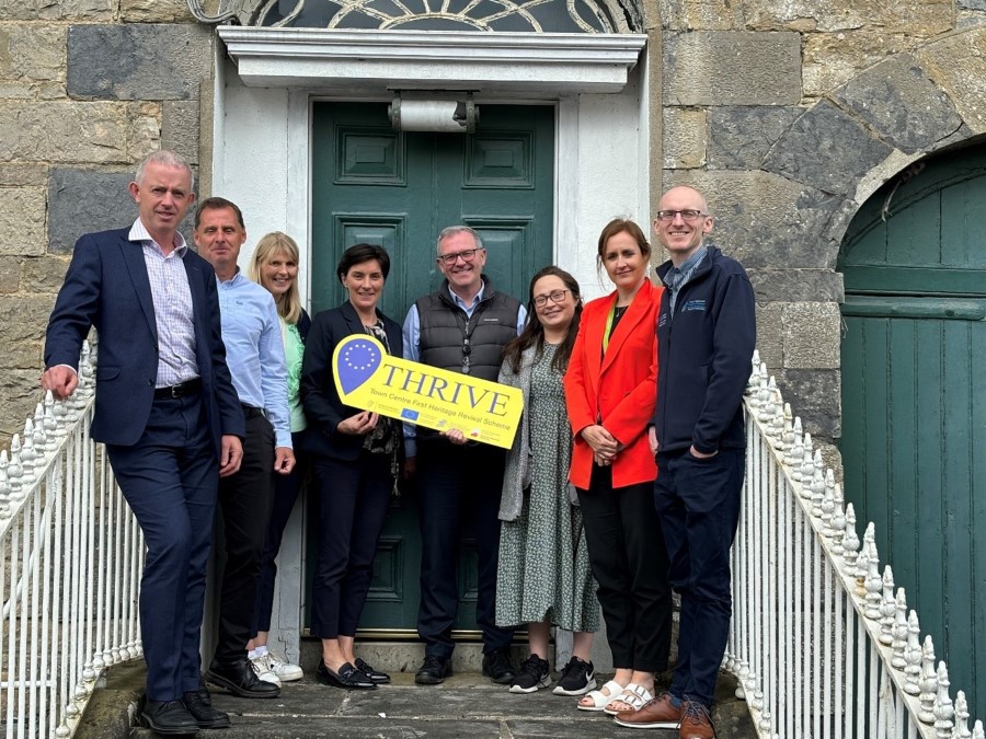 Representatives from Cavan County Council met with representatives from the NWRA to discuss their project proposals under strand 1 of the THRIVE funding scheme. Pictured are Brendan Jennings, Director of Service, Cavan County Council; Nicholas O’Kane, Senior Planner; Ann Marie Ward, Heritage Officer; Caroline Brady Town Regeneration Officer; John Wilson Senior Engineer Cavan County Council; Catriona Meehan NWRA; Marice Galligan, Cavan County Council; and Patrick Devine, NWRA