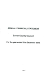 Cavan County Council Annual Financial Statement 2016 thumbnail