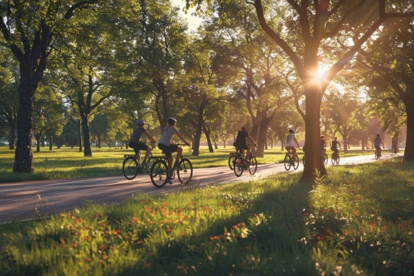 group-people-cycling-park